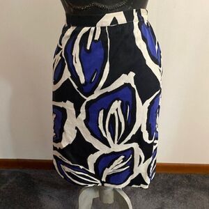 Metrostyle Blue/Black/White pencil skirt, size 16